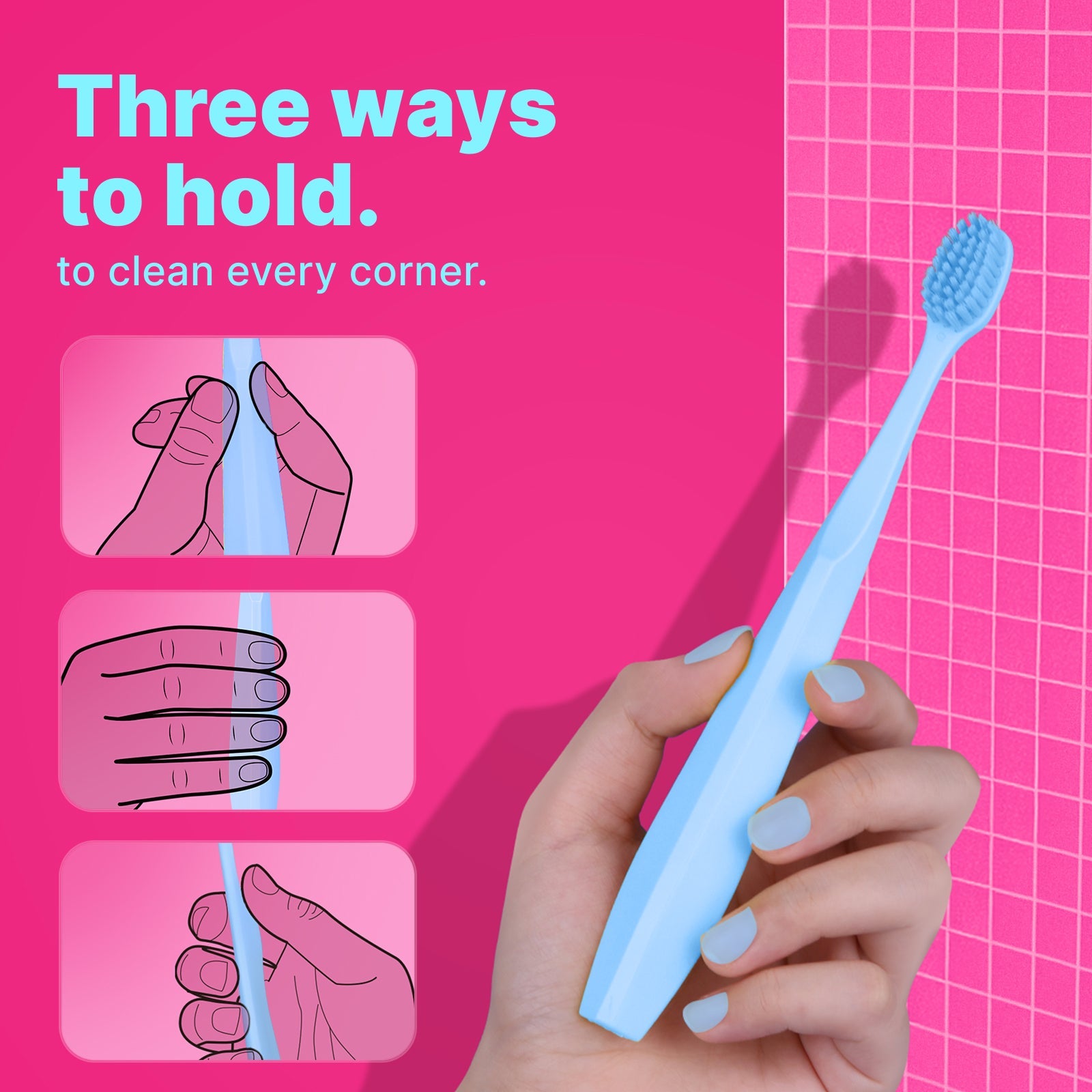 Max Adult Toothbrush (Blue) 4-Pack