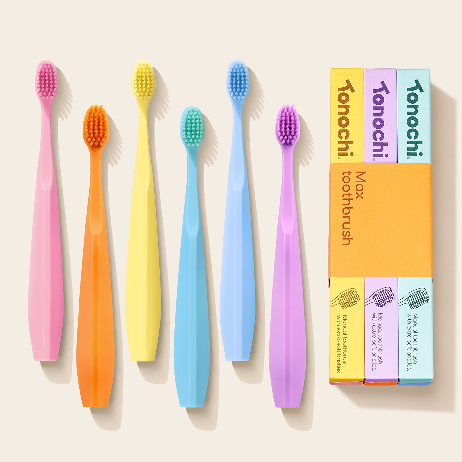 Max Toothbrush • Extra Soft for Sensitive Gums • 6-Pack (Rainbow Mix)