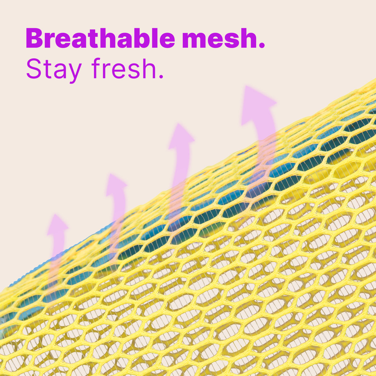 Close-up of breathable mesh fabric on Pack & Go Pouch New