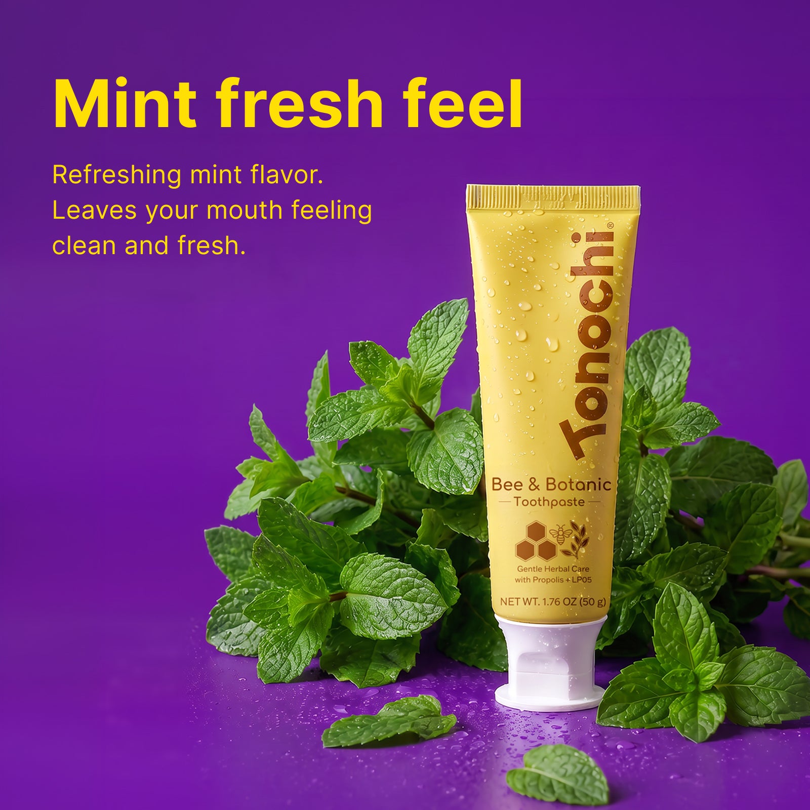 Tonochi Bee & Botanic Toothpaste – Propolis & LP05 Probiotic Herbal Toothpaste, Fluoride-Free, 1.76 oz (50g)