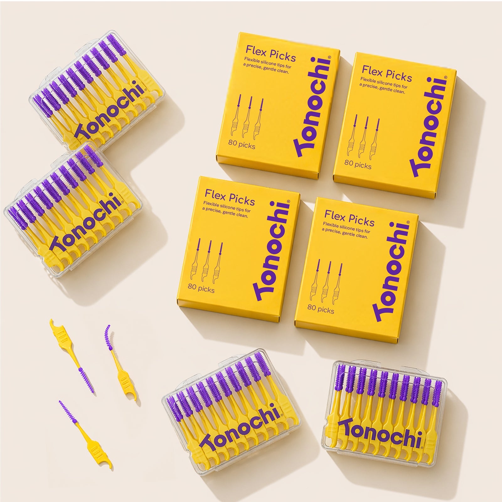 Flex Picks • Ultra-Fine Silicone Tips • 320 Count (80 Picks × 4-Pack)