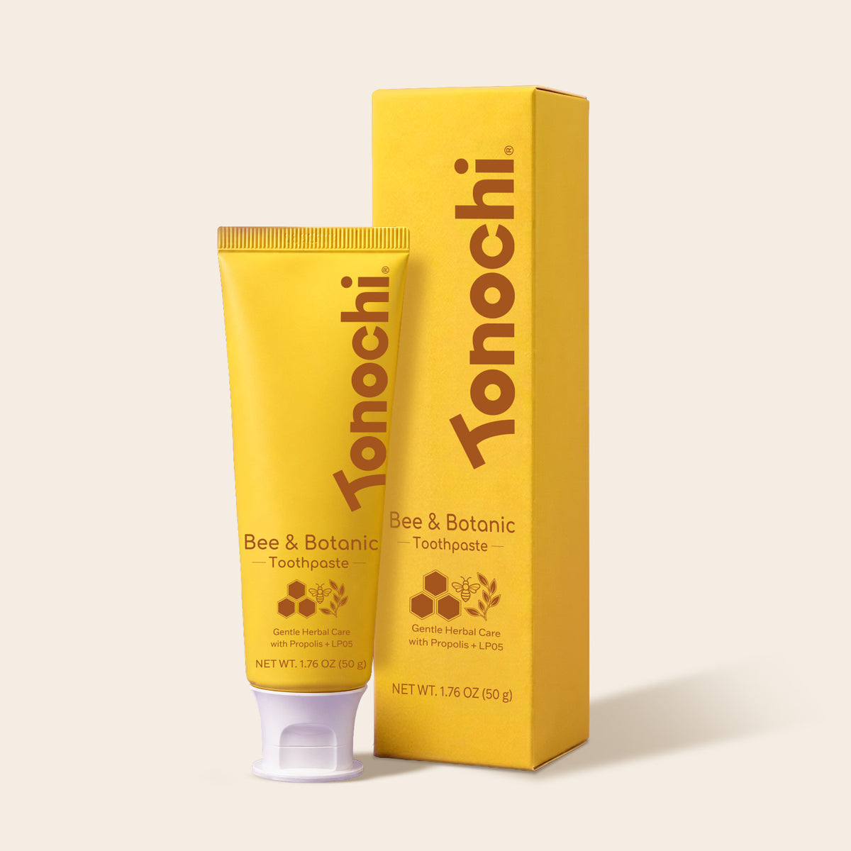 Tonochi Bee & Botanic Toothpaste: Propolis & LP05 Probiotic Herbal Toothpaste, Fluoride Free, 1.76 oz (50g)
