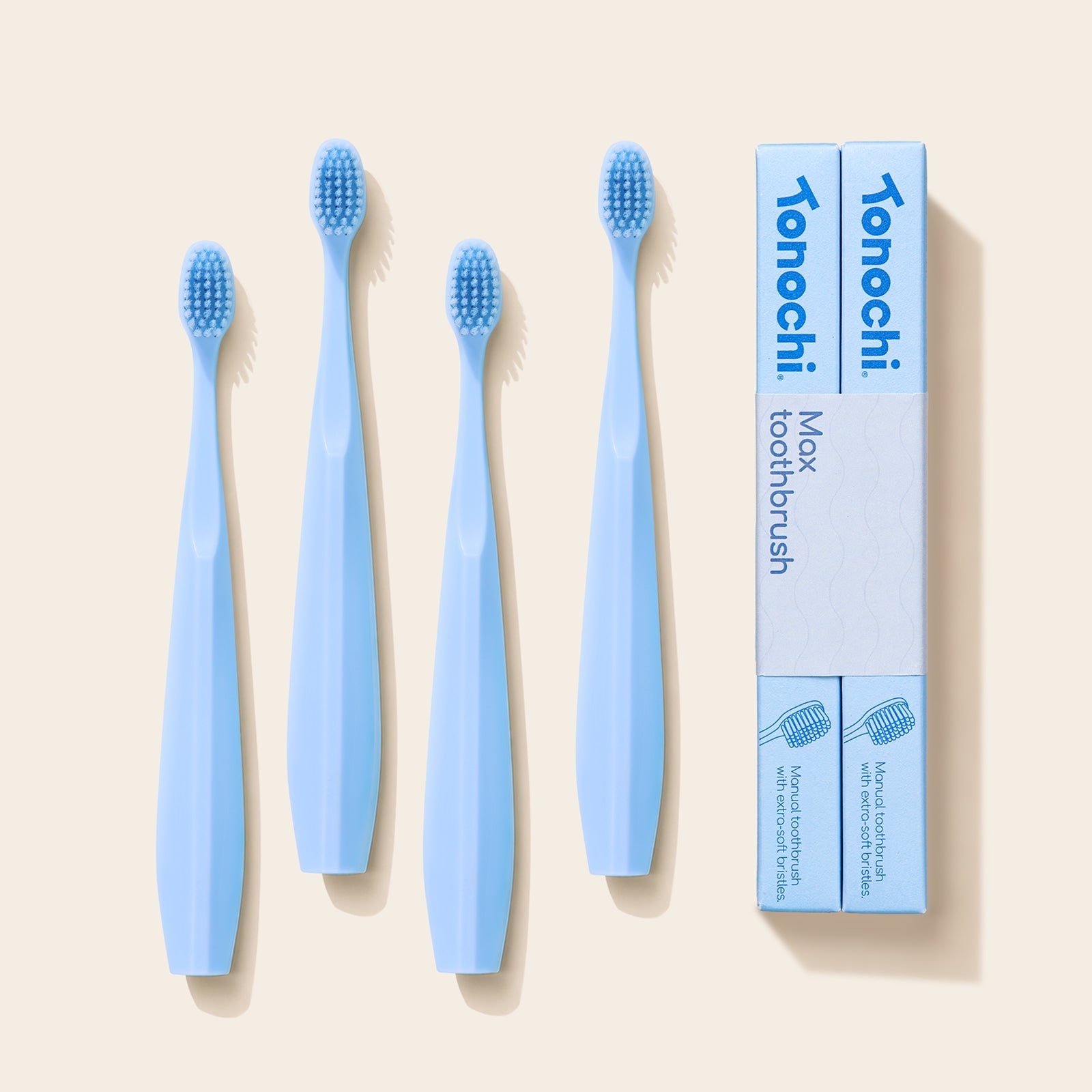 Max Toothbrush • Extra Soft for Sensitive Gums • 4-Pack (Sky Blue)