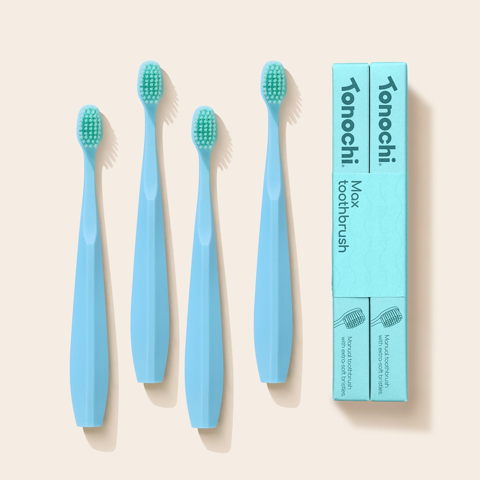 Max Toothbrush • Extra Soft for Sensitive Gums • 4-Pack (Mint Green)