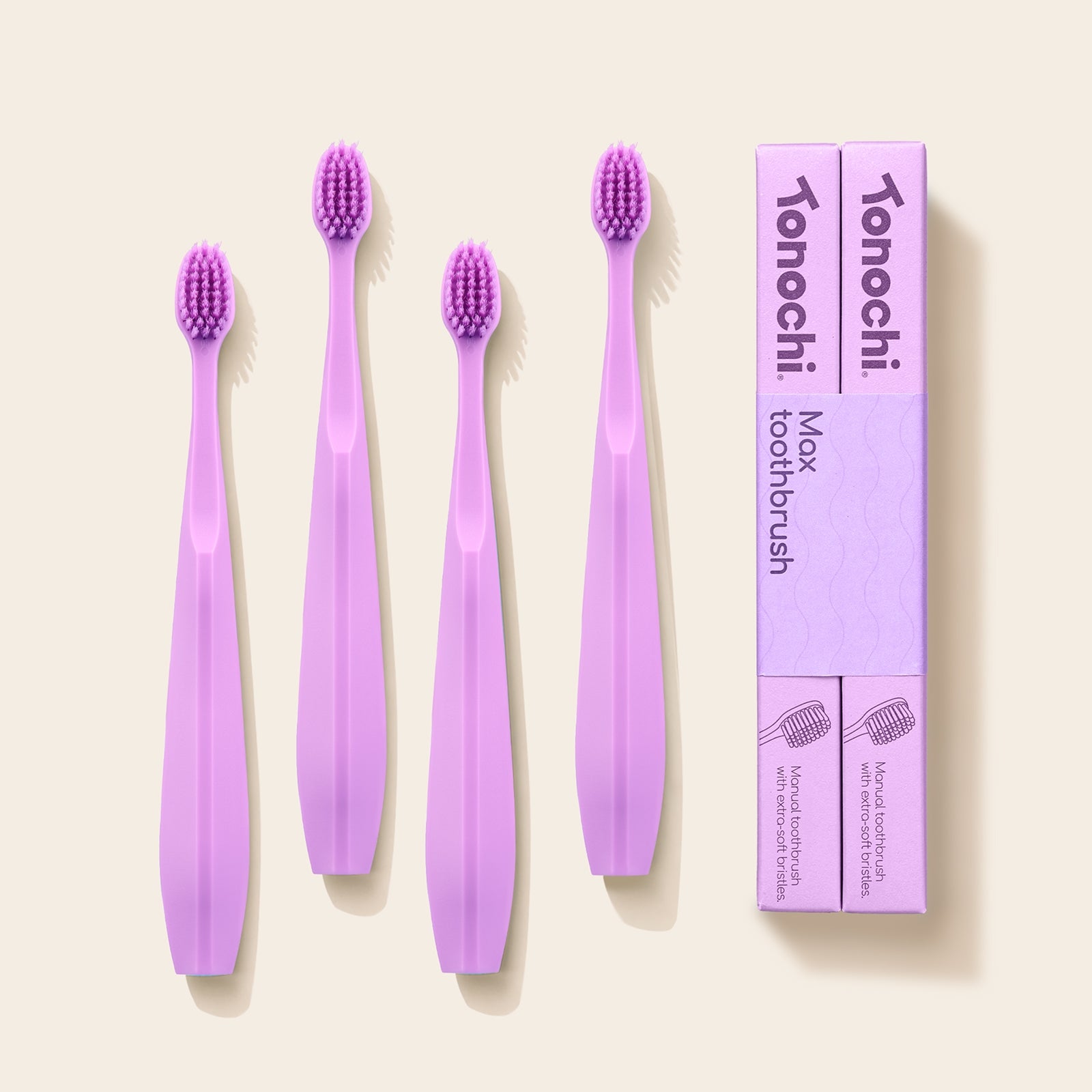 Max Toothbrush • Extra Soft for Sensitive Gums • 4-Pack (Lavender)