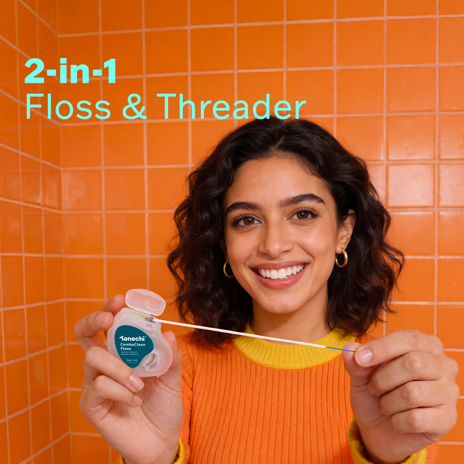 ComboClean Floss • 2-in-1 Threader Tip • 2-Pack (14 m / 15 yd each)