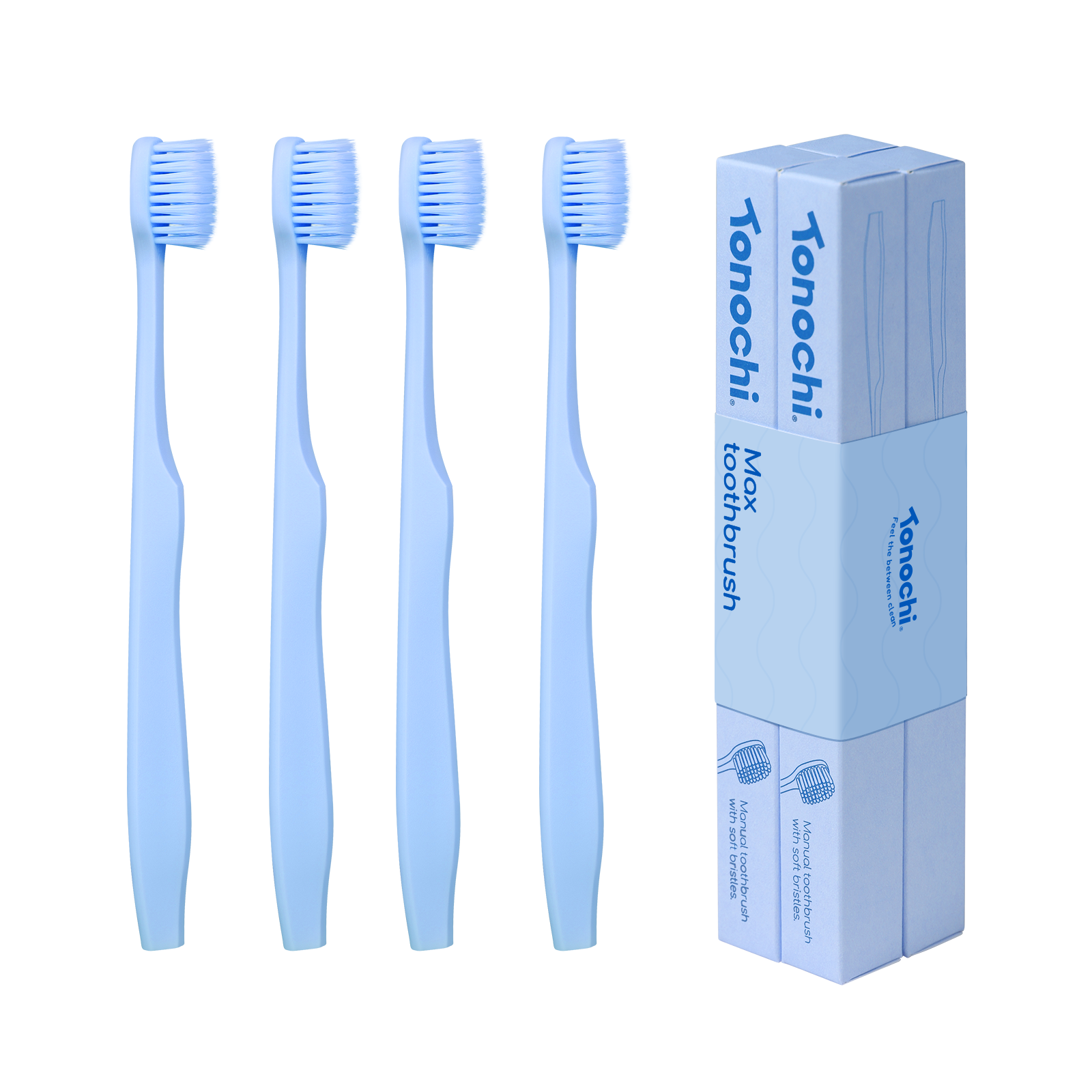Max Toothbrush • Extra Soft for Sensitive Gums • 4-Pack (Sky Blue)
