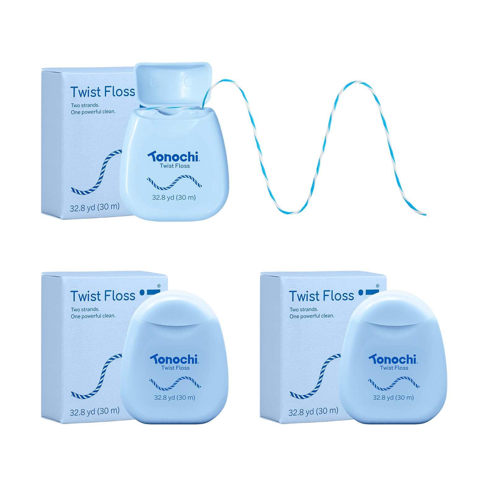 Twist Floss • Double-stranded • 3-Pack (30 m / 33 yd each)