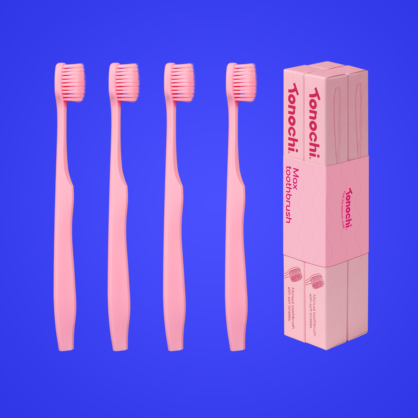 Max Toothbrush • Extra Soft for Sensitive Gums • 4 Pack (Blush Pink)